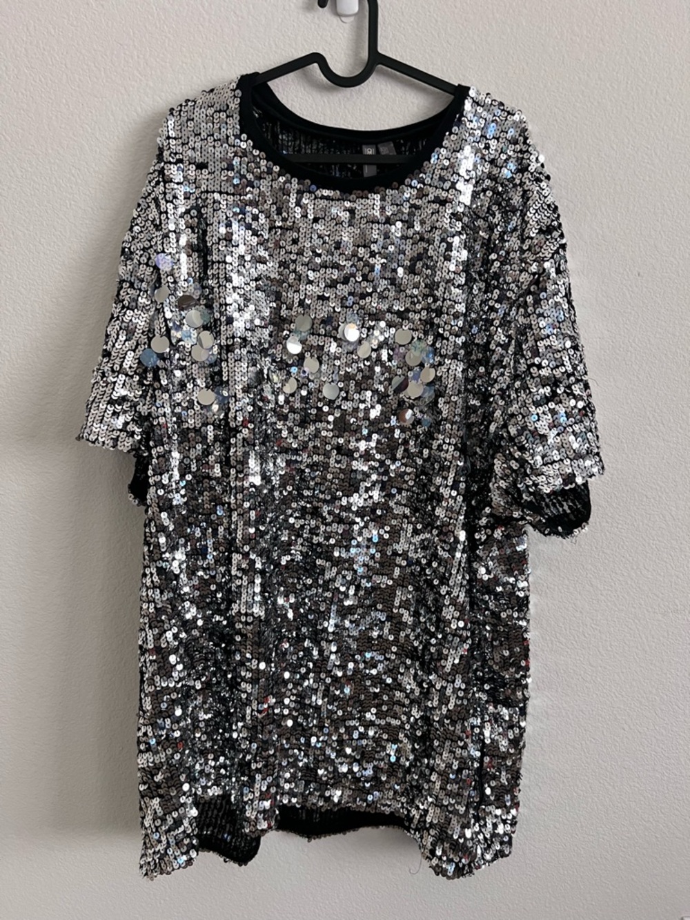 ASOS Black Sequin Oversized Mini Dress / Top